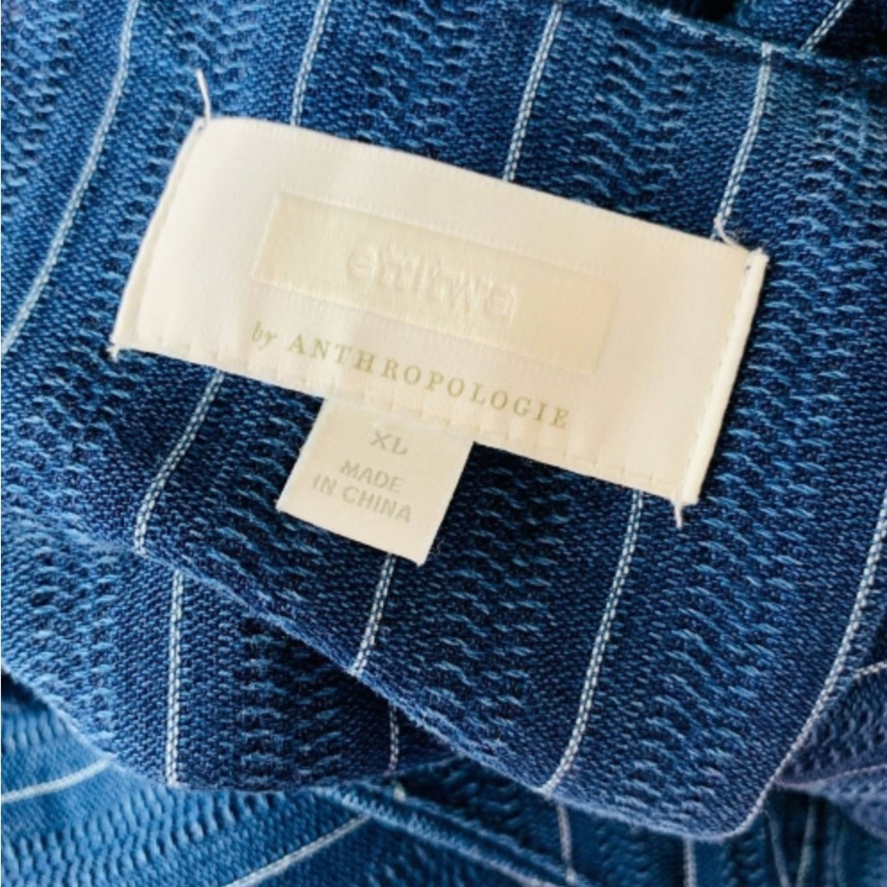 ETT:TWA by Anthropologie Navy Pinstripe Jumpsuit - Size XS - Picture 10 of 13